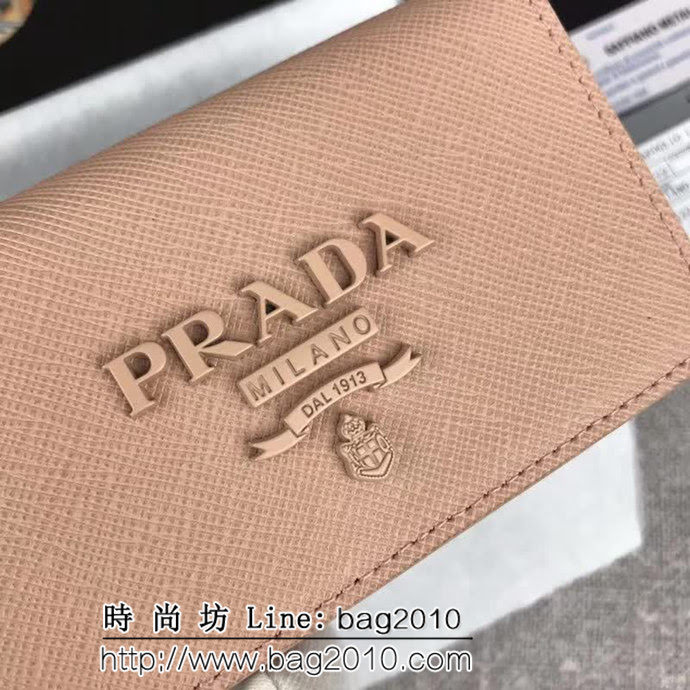 PRADA普拉達 專櫃最新款 十字紋牛皮 女士超級小卡包 1MC122 DD1241